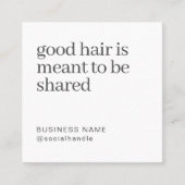 Minimalist Hair Salon Refer a Friend QR Code  スクエア名刺 (正面)