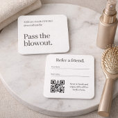 Minimalist Hair Salon Refer a Friend QR Code  スクエア名刺