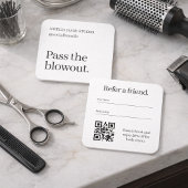 Minimalist Hair Salon Refer a Friend QR Code  スクエア名刺