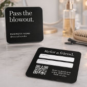 Minimalist Hair Salon Refer a Friend QR Code  スクエア名刺