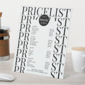 Minimalist Hair Salon Spa Services Price List 台座サイン (インサイチュ)