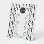 Minimalist Hair Salon Spa Services Price List 台座サイン (正面)