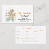 Minimalist Hair Stylist Illustrator Appointment＆ 名刺 (正面/裏面)