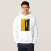 Minimalist Half-Cat Art Hoodie パーカ (正面フル)