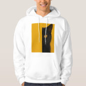 Minimalist Half-Cat Art Hoodie パーカ (正面)