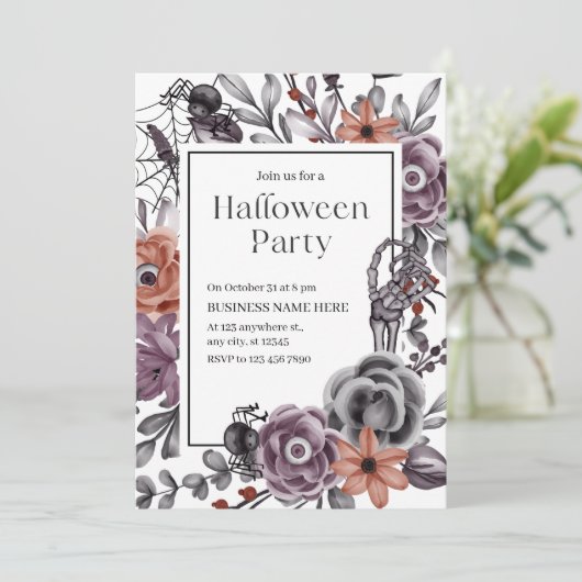 Minimalist Halloween Invitation For Business Party 招待状 (スタンド正面)