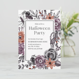 Minimalist Halloween Invitation For Business Party 招待状