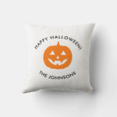 Minimalist Halloween Pumpkin – Personalized Family クッション (裏面)