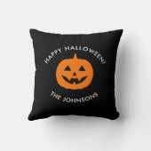 Minimalist Halloween Pumpkin – Personalized Family クッション (裏面)