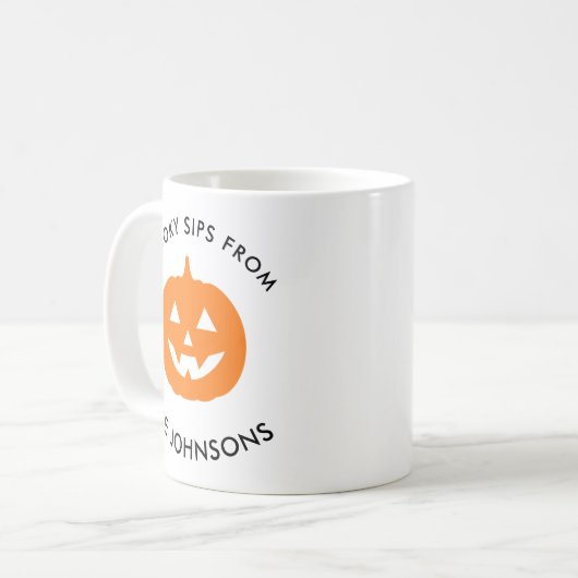 Minimalist Halloween Spooky Sips – Personalized コーヒーマグカップ (正面左)