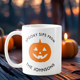Minimalist Halloween Spooky Sips – Personalized コーヒーマグカップ