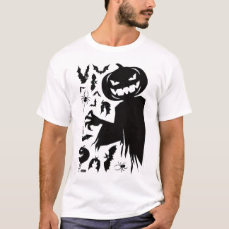 Minimalist Halloween T-shirt with a smiling pumpki Tシャツ
