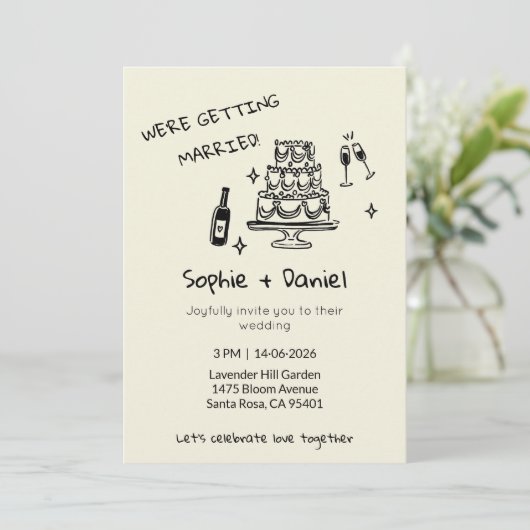 Minimalist Hand-Drawn 招待状 (スタンド正面)