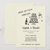 Minimalist Hand-Drawn 招待状 (正面/裏面)