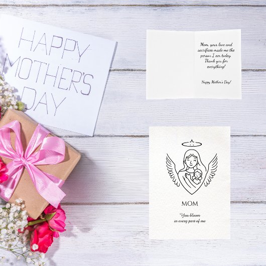 Minimalist Hand Drawn Mother`s Day Greeting カード