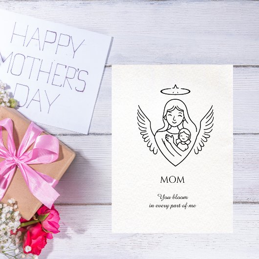 Minimalist Hand Drawn Mother`s Day Greeting カード