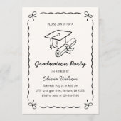 Minimalist Hand Drawn Photo Graduation Party   招待状 (正面)