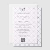 Minimalist Hand Drawn Rings Qr Code Wedding ベラム紙招待状 (オフセット (招待状))