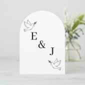 Minimalist Hand Drawn Wedding Invitation 招待状 (スタンド正面)