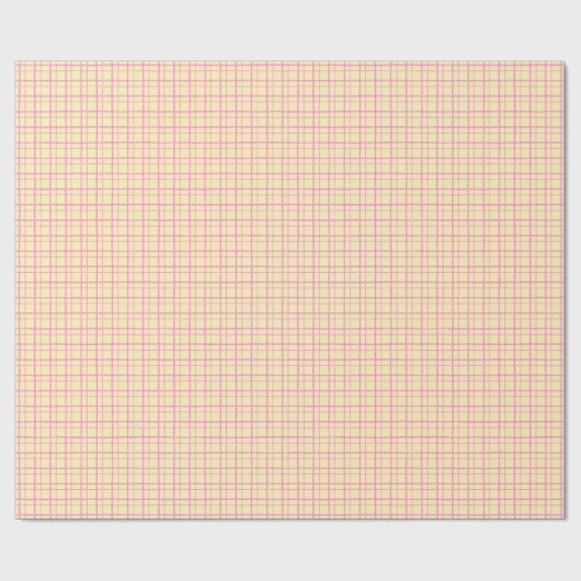 Minimalist Hand Drawn Wobbly Grid Check Yellow ラッピングペーパー (フラット)