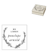Minimalist Hand Drawn Wreath Ex Libris Book ラバースタンプ (押印)