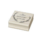 Minimalist Hand Drawn Wreath Ex Libris Book ラバースタンプ (スタンプ)
