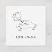 Minimalist Hand & Lotus Flower Referral Card スクエア名刺 (正面)