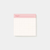 Minimalist HandDrawn Grid Topic Header Ballet Pink ポストイット (正面)
