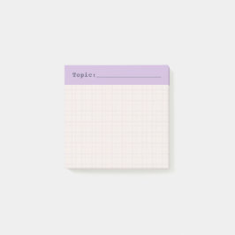 Minimalist HandDrawn Grid Topic Header Lilac ポストイット