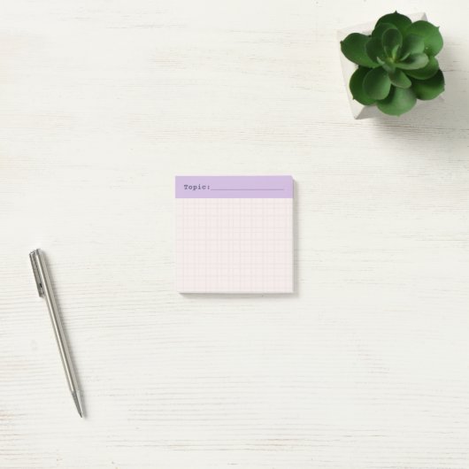 Minimalist HandDrawn Grid Topic Header Lilac ポストイット (オフィス)