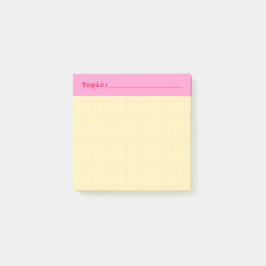 Minimalist HandDrawn Grid Topic Header Yellow ポストイット