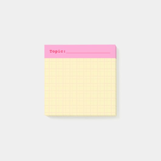 Minimalist HandDrawn Grid Topic Header Yellow ポストイット (正面)