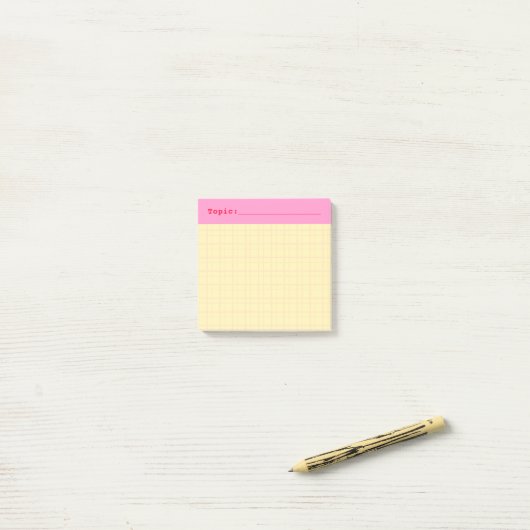 Minimalist HandDrawn Grid Topic Header Yellow ポストイット (デスク上)