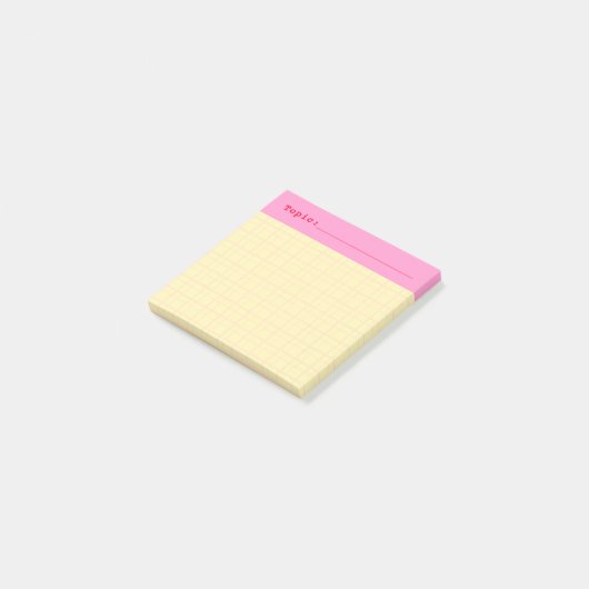 Minimalist HandDrawn Grid Topic Header Yellow ポストイット (アングル)