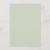 Minimalist handdrawn leaves green script wedding サンキューカード (裏面)