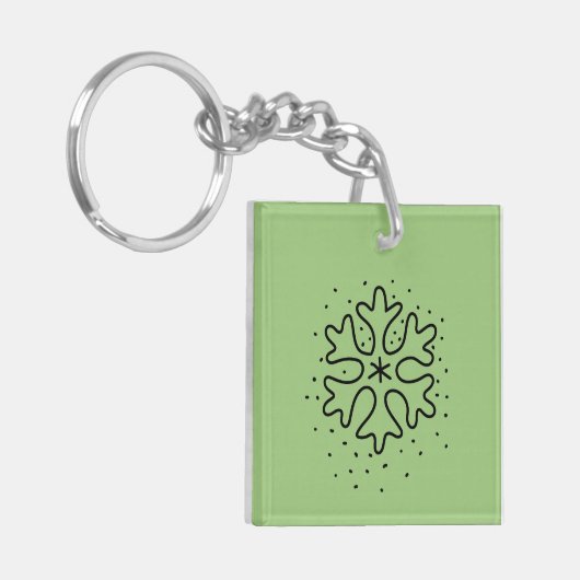 Minimalist handdrawn snowflake キーホルダー (正面左)