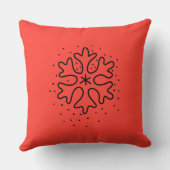 Minimalist handdrawn snowflake クッション (裏面)