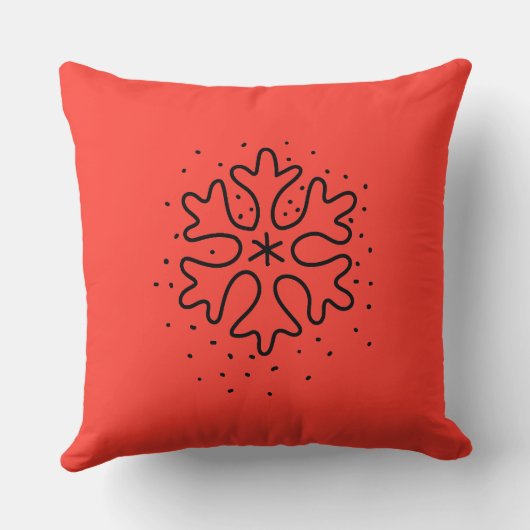 Minimalist handdrawn snowflake クッション (裏面)