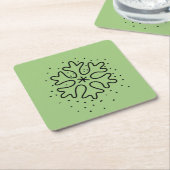Minimalist handdrawn snowflake スクエアペーパーコースター (アングル)