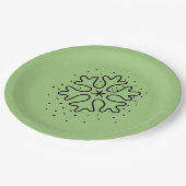 Minimalist handdrawn snowflake ペーパープレート (アングル)