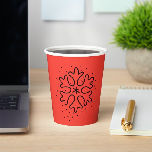 Minimalist handdrawn snowflake 紙コップ (インサイチュ)
