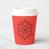 Minimalist handdrawn snowflake 紙コップ (裏面)