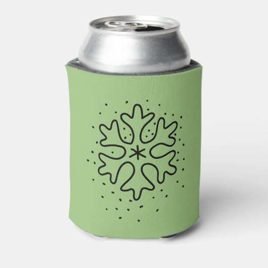 Minimalist handdrawn snowflake 缶クーラー (缶裏面)