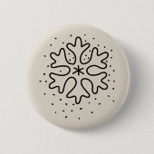 Minimalist handdrawn snowflake 缶バッジ (正面)
