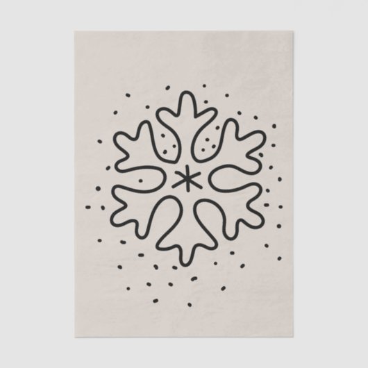 Minimalist handdrawn snowflake 薄葉紙 (正面)
