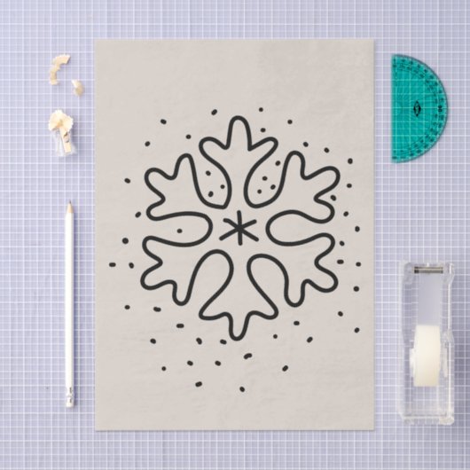 Minimalist handdrawn snowflake 薄葉紙 (クラフト)