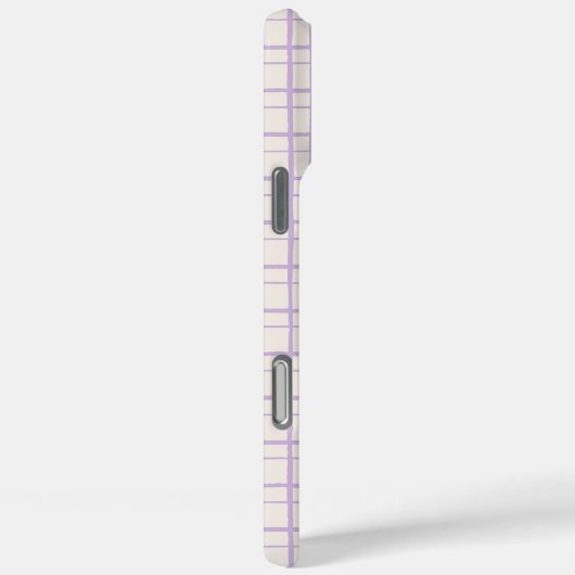 Minimalist HandDrawn Wobbly Grid Check Dusty Lilac Case-Mate iPhoneケース (裏面 / 右)