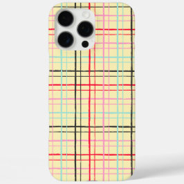 Minimalist HandDrawn Wobbly Grid Check Multicolor iPhone 16 Pro Maxケース