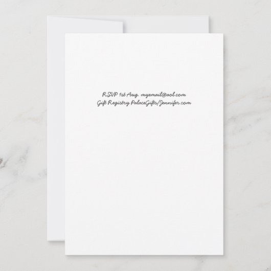 Minimalist Handwritten Couples Shower White 招待状 (裏面)