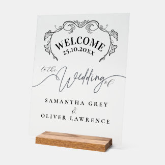 Minimalist Handwritten Elegant Welcome Sign アクリルサイン